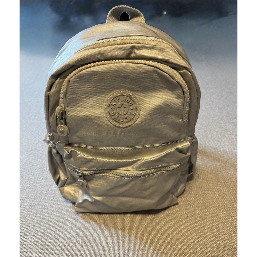 Kipling Medium Backpack Silver Metalic